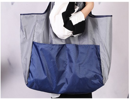 Portable foldable shopping bag - storage bag - supermarket bag - large Oxford cloth bag - eco-friendly bag - blue