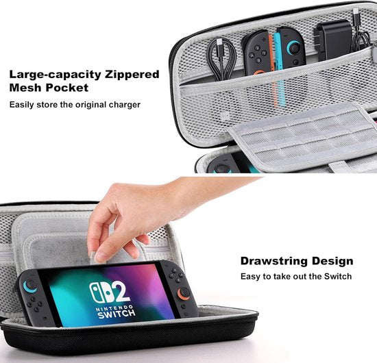 Storage Box - Travel Bag - Game Console Storage Box - Protective Portable Hard Case - Black