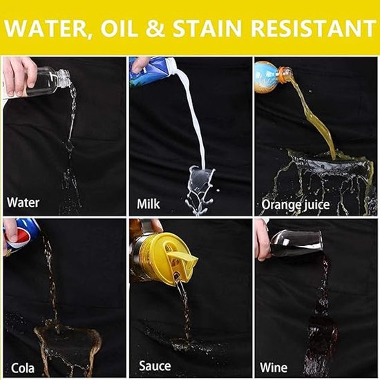 Kitchen Aprons - Women's Aprons - Half-Length Aprons - Unisex Kitchen Aprons - Restaurant, BBQ, Bar, Chef Aprons - Adjustable Aprons with Two Pockets - Black