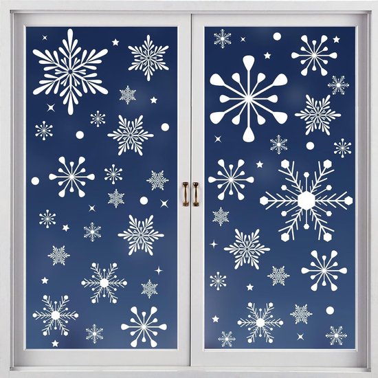 Christmas window stickers - Christmas - Window decorations - Stickers - Christmas decorations - 192 pieces PVC Christmas window decorations - Including Christmas snowflake and snowman patterns - Printed on both sides - For Christmas decorations