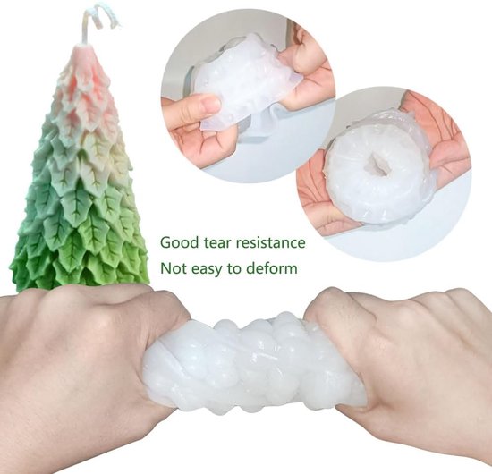 Mold - 4 pieces - Candle mold - Silicone Christmas tree mold set - Mold - Christmas gift