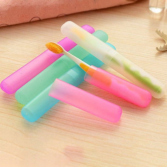 5-Pack - Portable Toothbrush Storage Box - Dustproof Toothbrush Storage Box(Pink + Green + Rose Red + Yellow + Blue)