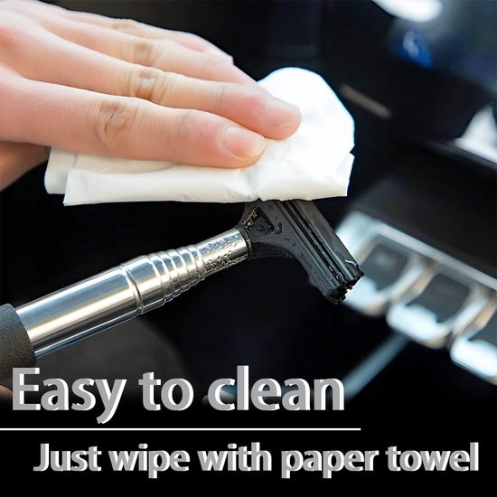 Rearview Mirror Wiper Blades - 2-Piece Set - Telescopic Rearview Mirror Wiper Blades - Portable Wiper Blades - Telescopic up to 98cm - Portable Cleaning Tool for All Vehicles (Black)