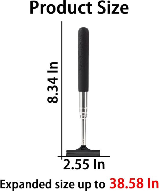 Rearview Mirror Wiper Blades - 2-Piece Set - Telescopic Rearview Mirror Wiper Blades - Portable Wiper Blades - Telescopic up to 98cm - Portable Cleaning Tool for All Vehicles (Black)