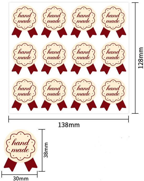 Stickers - 120 sheets - Baking stickers - Adhesive stickers for closing packaging of cakes and desserts - Decorative self-adhesive labels