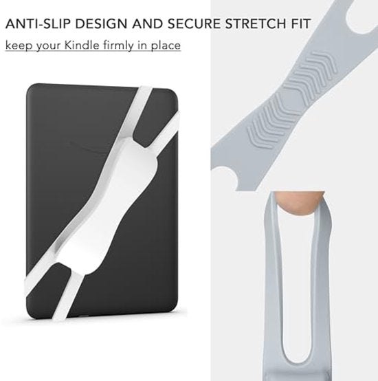 2-Pack Hand Rests for E-Readers & Tablets - Non-Slip & Comfortable to Hold - Suitable for 4.7-8 Inch Screens - White + Gray