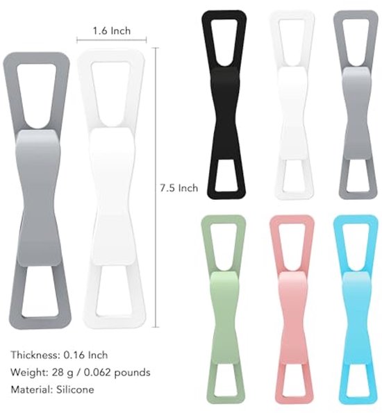 2-Pack Hand Rests for E-Readers & Tablets - Non-Slip & Comfortable to Hold - Suitable for 4.7-8 Inch Screens - White + Gray