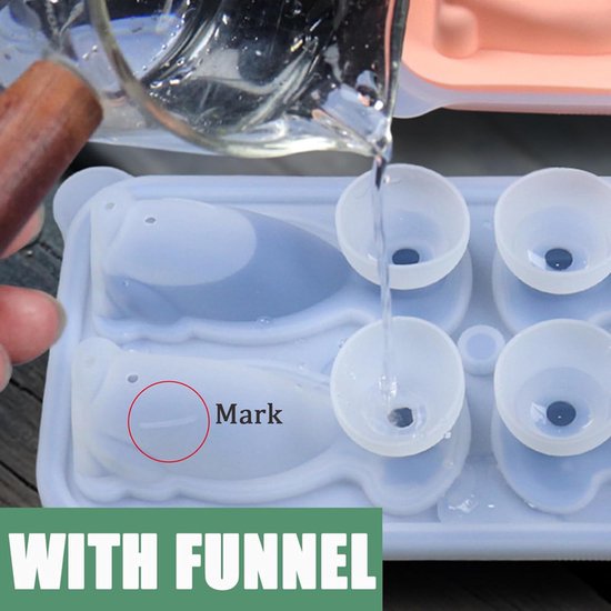 3D Labrador Ice Cube Mold - With Integrated Funnel - Dog Friendly Shape - Silicone & Easy De-molding