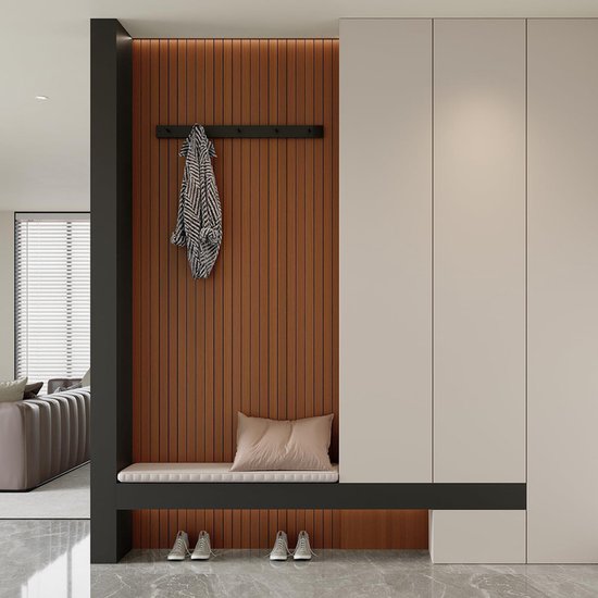 Self-adhesive 3D Wall Panel - Walnut Look - PVC Plank 300x40 cm for Wall & Ceiling - Soundproof