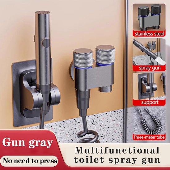 Hand Shower for Toilet & Cleaning - Adjustable Water Pressure & Universal Mounting - For Bathroom, Pets & Plants