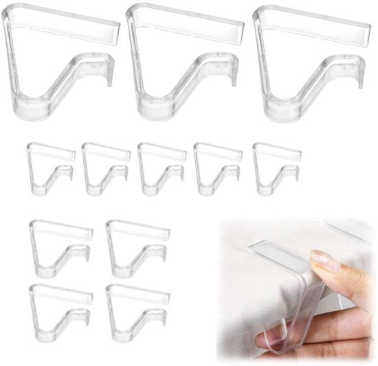Tablecloth Clips - Pack of 12 - Transparent Tablecloth Clips - Windproof Tablecloth Clips - Suitable for Weddings