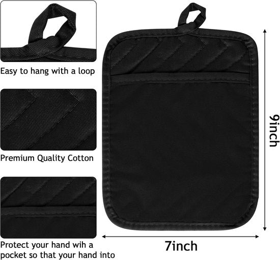 Heat Insulating Mat Set (4 pcs) - Placemats - Coasters - Thick Heat Insulating Gloves - Kitchen Tools for Baking