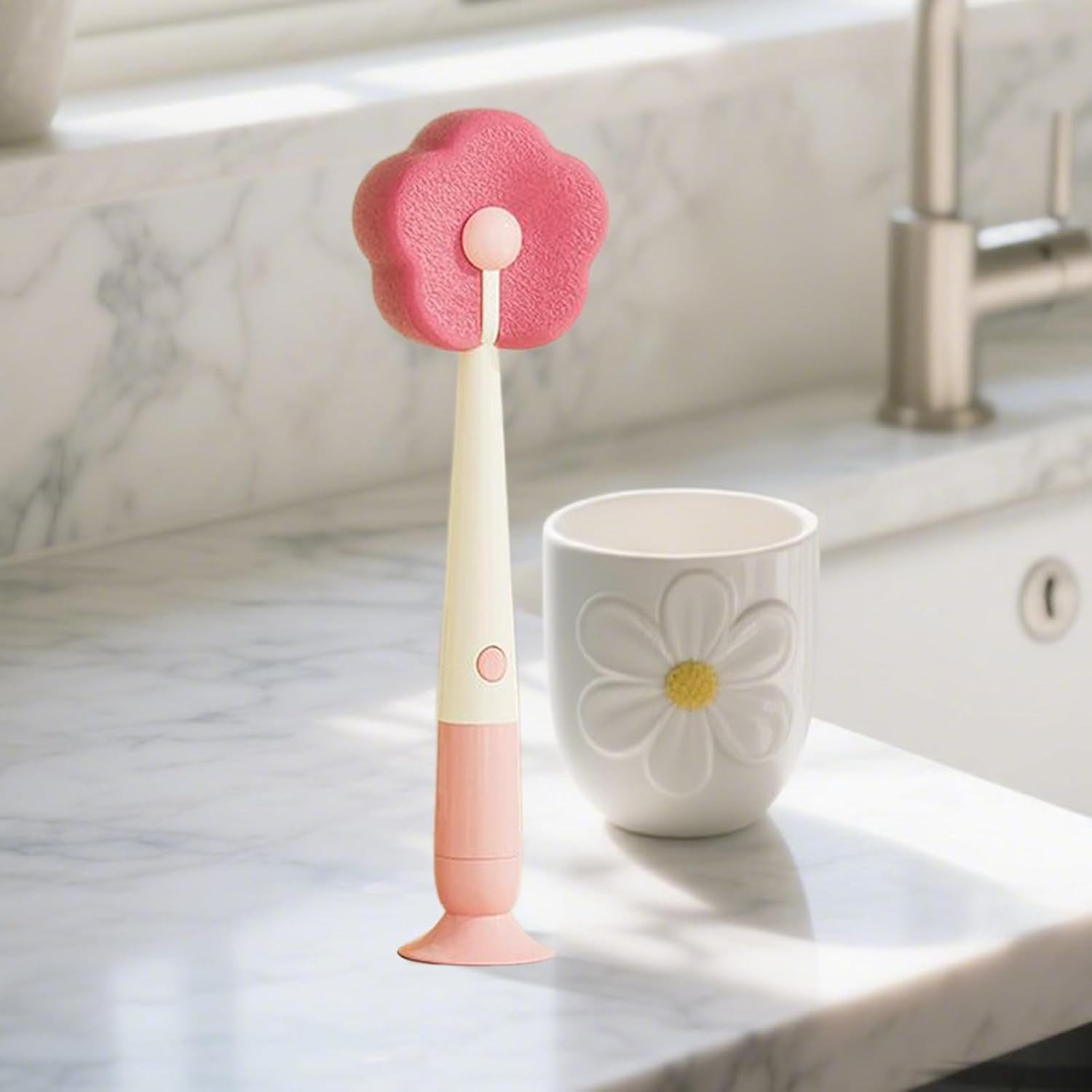 Bottle brush - bottle brush - cleaning brush - 3-in-1 cleaning brush - soft scrubbing texture - comes with two spare sponges - sponge cleaning brush