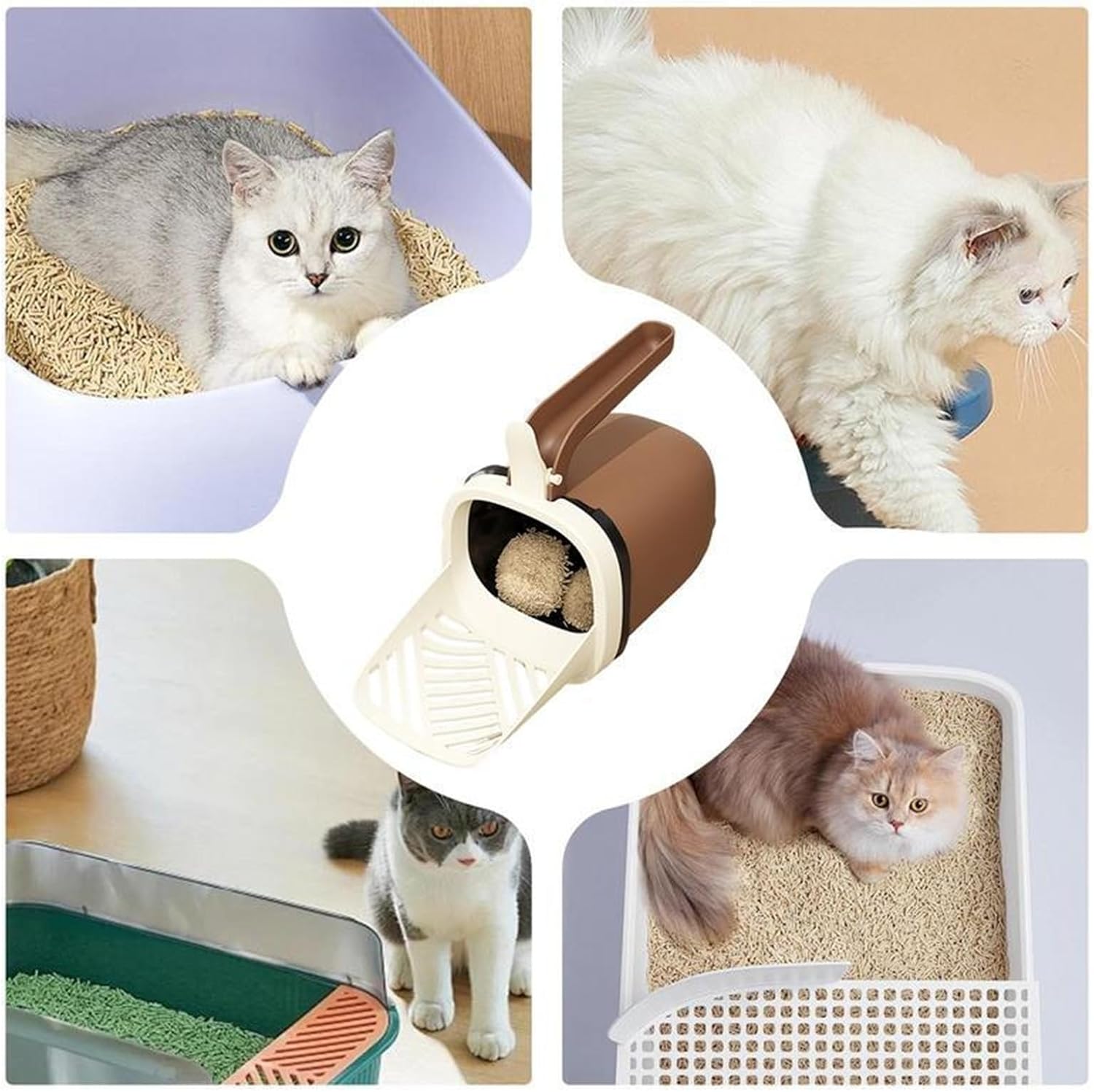 Cat Litter Scoop - Large Capacity - Cat Litter Scoop and Cat Poop Box 2-in-1 - Cleaning Tool - 1 Pack