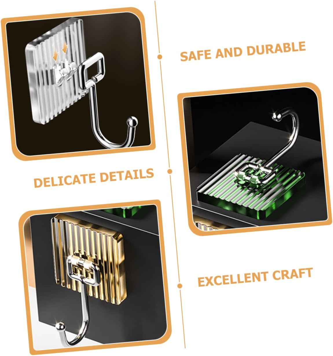 Self-adhesive Nail - nail-free kitchen and bathroom hooks - metal coat rack, wall coat hooks - decorative children's towel rack - self-adhesive wall hooks - four colors