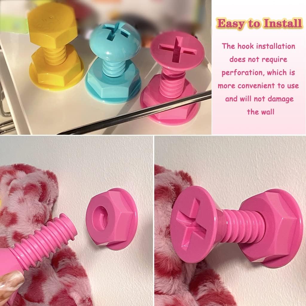 Self-adhesive nail - wall hooks - bag hooks - screw-shaped adhesive hooks - load capacity 3 kg - 3 pieces