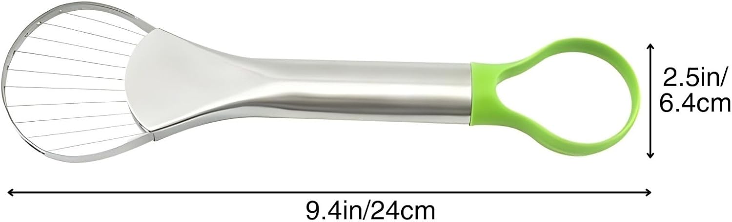 Avocado Slicer – 3-in-1 Avocado Cutting and Pitting Tool – Stainless Steel Pitter, Slicer and Spoon – Multifunctional Fruit Slicer with Green Handle – Kitchen Tool