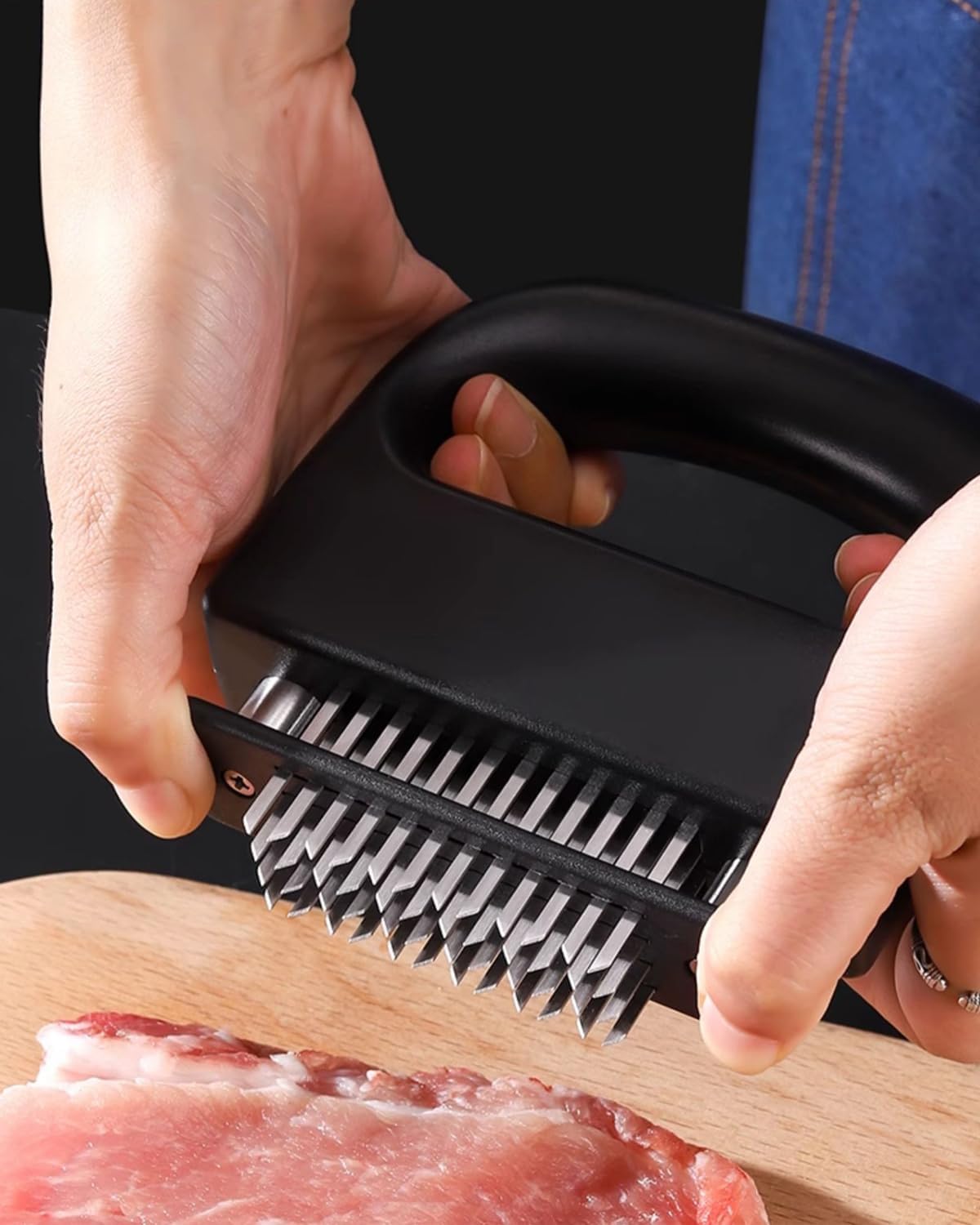 Meat Tenderizer - 48 Pin Stainless Steel Meat Tenderizer - 304 Stainless Steel Meat Tenderizer for Steak, Pork, Lamb - Portable and Lightweight Design - Kitchen Tool for Tender and Juicy Meat