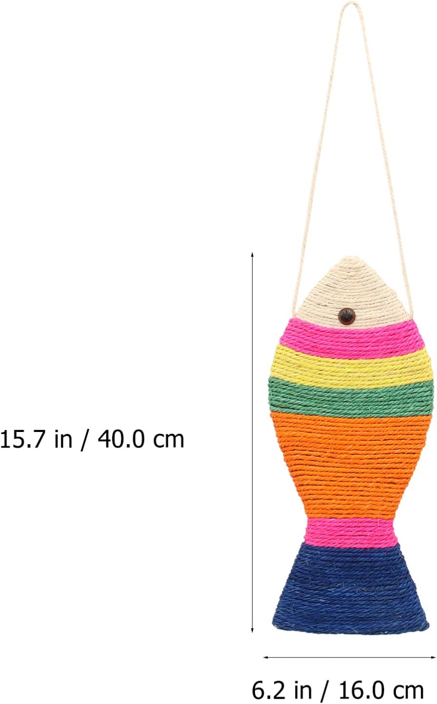 Interactive Cat Toys - Cat Toys - Intelligence Cat Toys - Sisal Scratching Mat in Fish Shape - Durable Scratching Toys for Cats - Protects Furniture & Provides Long-Lasting Fun - 3 Pieces