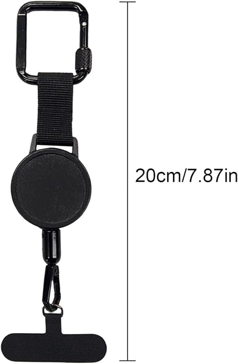 Anti-theft Phone Cord - Set of 2 - Retractable - With Belt Clip - Safety Cord for Smartphone - Black