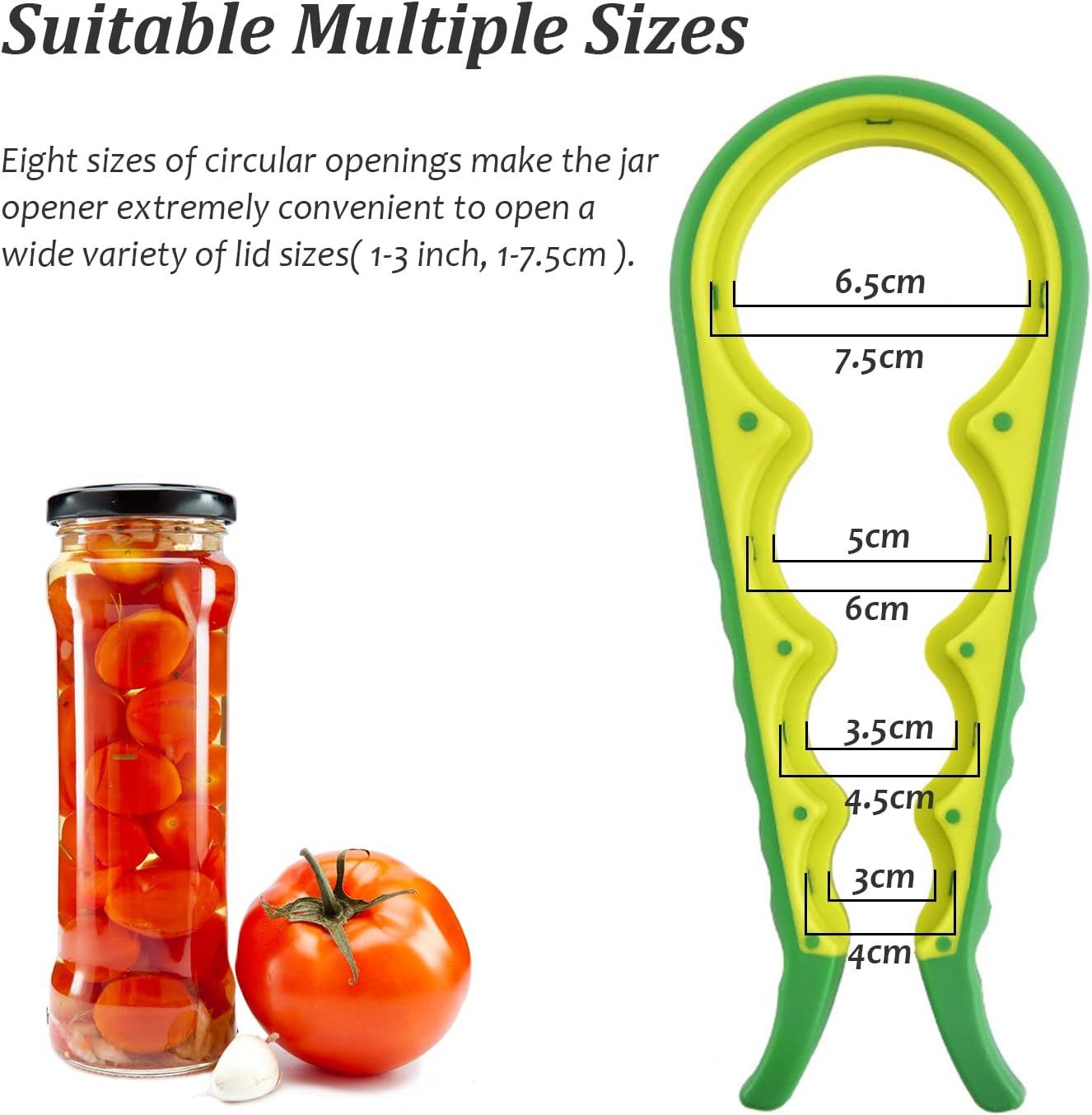 Multifunctional Jar Opener & Bottle Opener - Non-Slip Kitchen Aid - Ideal for the Elderly & Weak Hands - Green