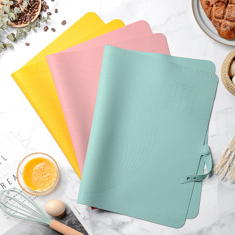 Large Silicone Baking Mat - 60x40 cm - Non-slip Dough Mat with Measurement Marking - Rolling Mat for Dough & Fondant - Green