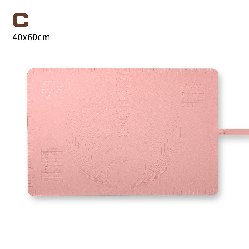 Large Silicone Baking Mat - 60x40 cm - Non-slip Dough Mat with Measurement Marking - Rolling Mat for Dough & Fondant - Pink