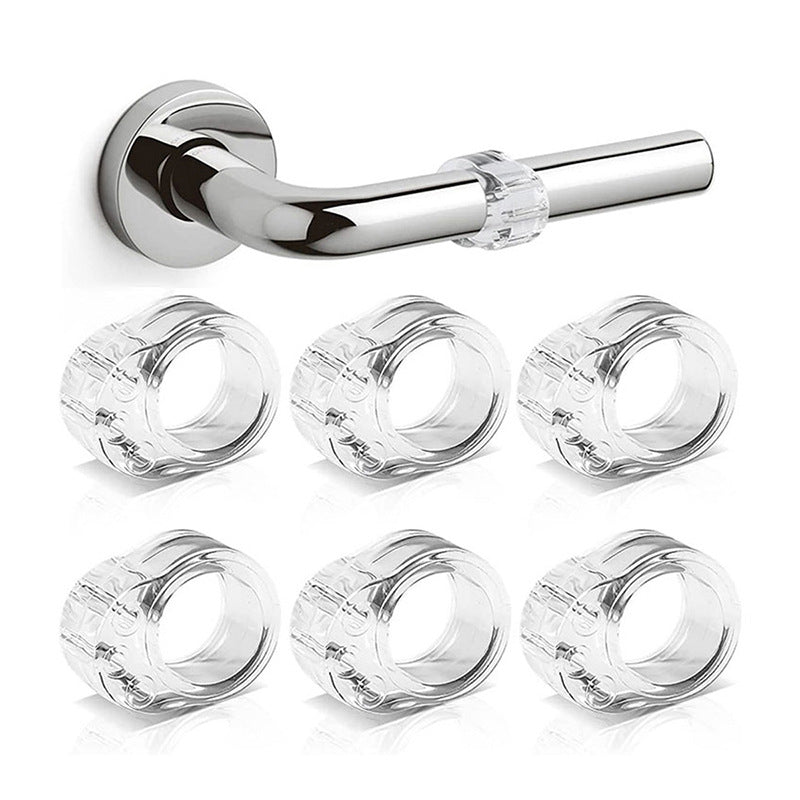 Door Handle Protectors White - Set of 6 - Door Stopper for Latch - Wall Protection - PVC Bumpers