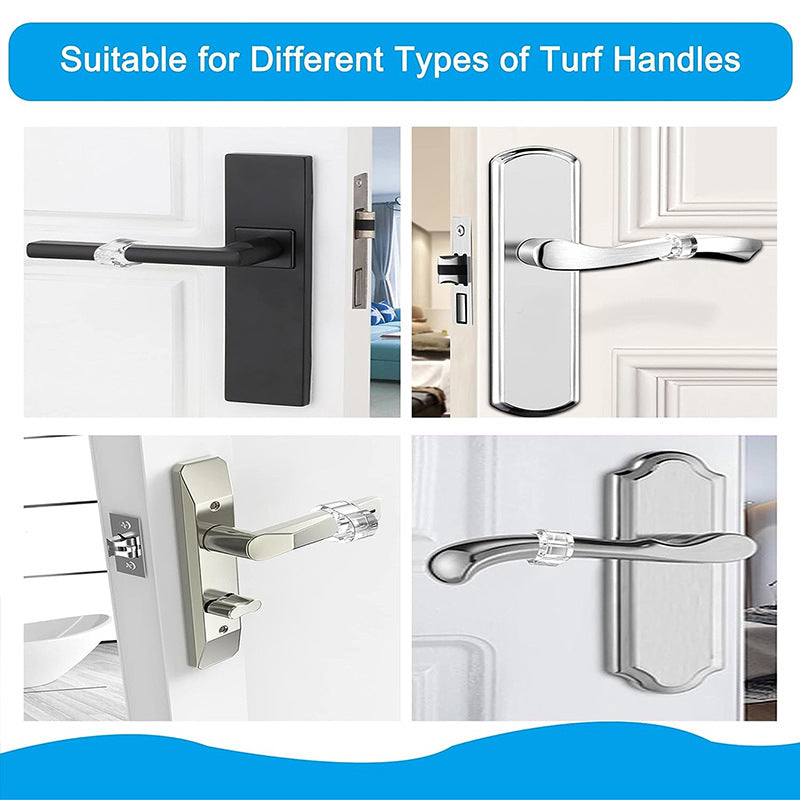 Door Handle Protectors White - Set of 6 - Door Stopper for Latch - Wall Protection - PVC Bumpers