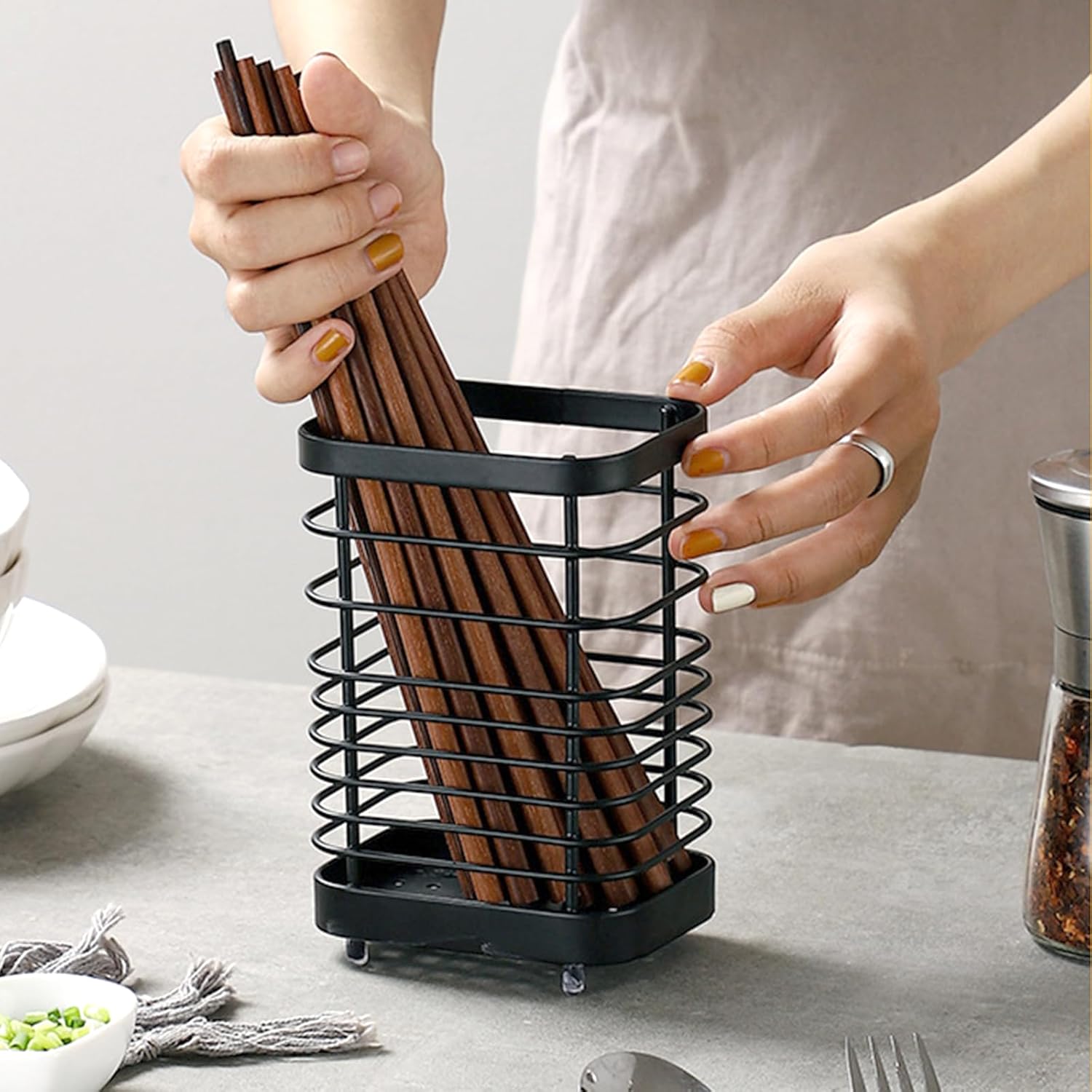 Kitchen utensil storage, cutlery basket stainless steel kitchen utensil holder stainless steel for worktop kitchen utensil holder cutlery holder worktop cutlery basket for kitchen utensils