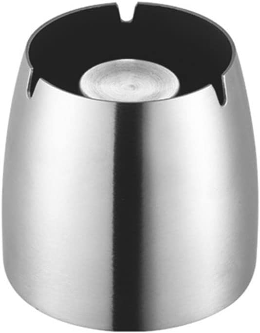 Stainless Steel Ashtray with Lid - Silver - Ø 10 cm - Wind Ashtray for Outdoor & Indoor Use - Storm Ashtray