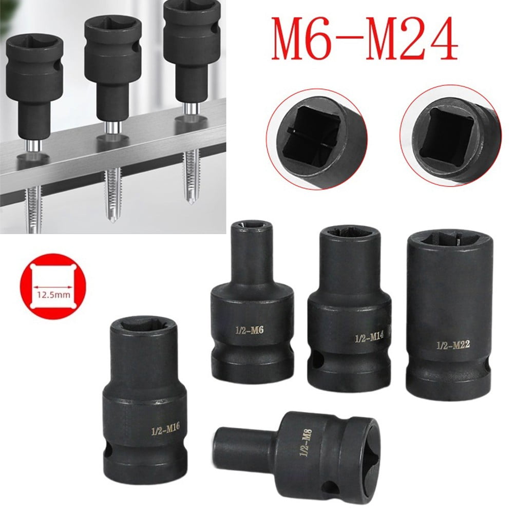 Tap Socket Double Square Head 1/2Inch Driver For Pneumatic Wrench Tool Accessories And Parts Replacement M6-M24 M24 Smile Home M14