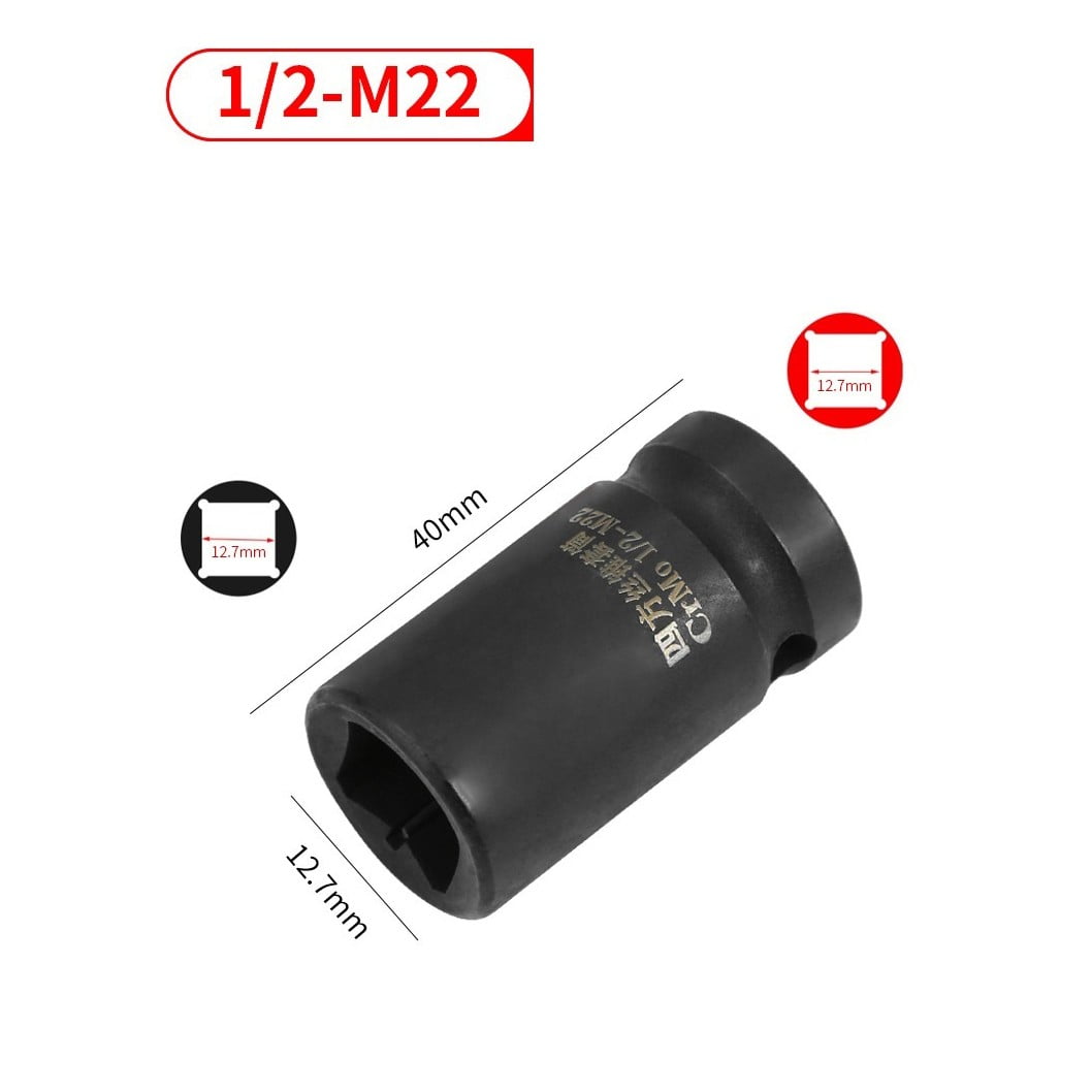 Tap Socket Double Square Head 1/2Inch Driver For Pneumatic Wrench Tool Accessories And Parts Replacement M6-M24 M24 Smile Home M22