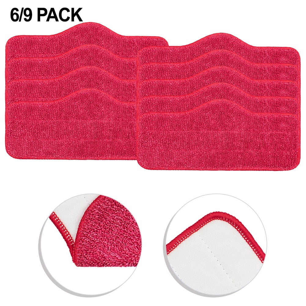 Microfiber Replacement Pads For Schenley Steam Mop - Washable Reusable Quick Dry Mop Pads 6 Pack For Hardwood Tile Laminate Floors 9 Pack