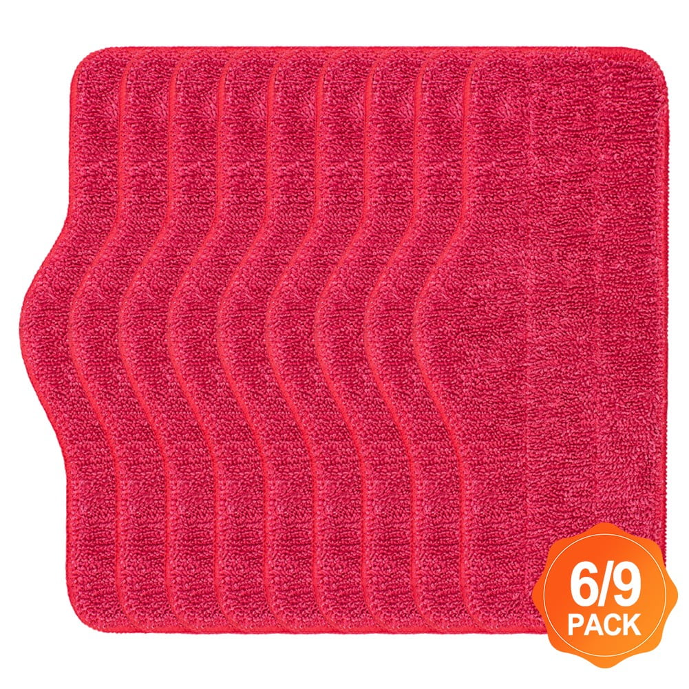 Microfiber Replacement Pads For Schenley Steam Mop - Washable Reusable Quick Dry Mop Pads 6 Pack For Hardwood Tile Laminate Floors 9 Pack
