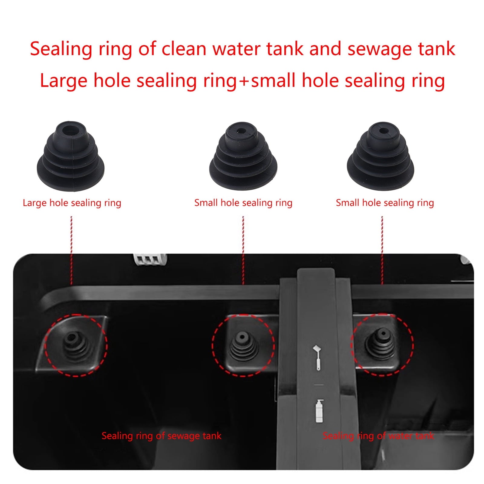 Reusable Water Tanks Sealing Rings for X1 X1 Sweeper Part Cleaing Attachment