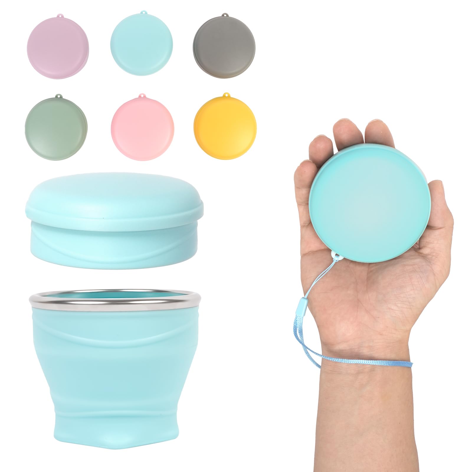 1pcs Water Bottle - Collapsible Cup - Silicone Collapsible Travel Mug, Reusable, Portable, Foldable Design, Outdoor, Hot and Cold Drinks, Hiking, Camping