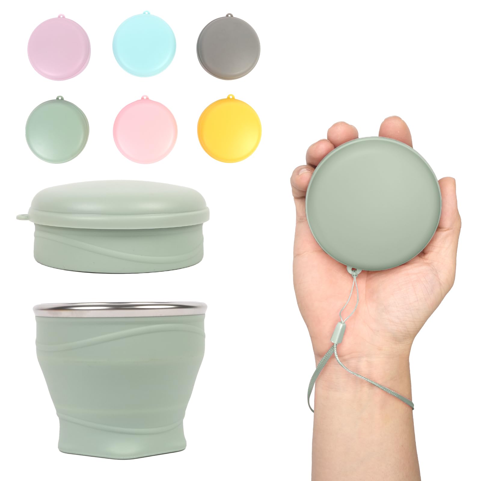 1pcs Water Bottle - Collapsible Cup - Silicone Collapsible Travel Mug, Reusable, Portable, Foldable Design, Outdoor, Hot and Cold Drinks, Hiking, Camping