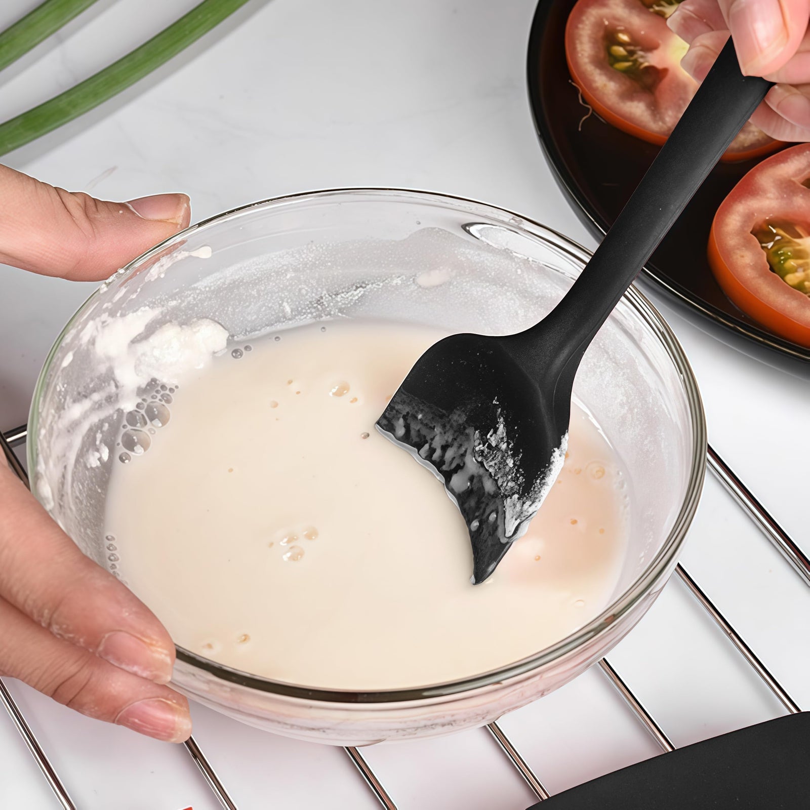 Baking - Silicone Spatulas - Set of 6 Silicone Spatulas, Heat Resistant up to 600°F, Food Safe, BPA Free, Flexible, Suitable for Frying Eggs, Burgers and Pancakes