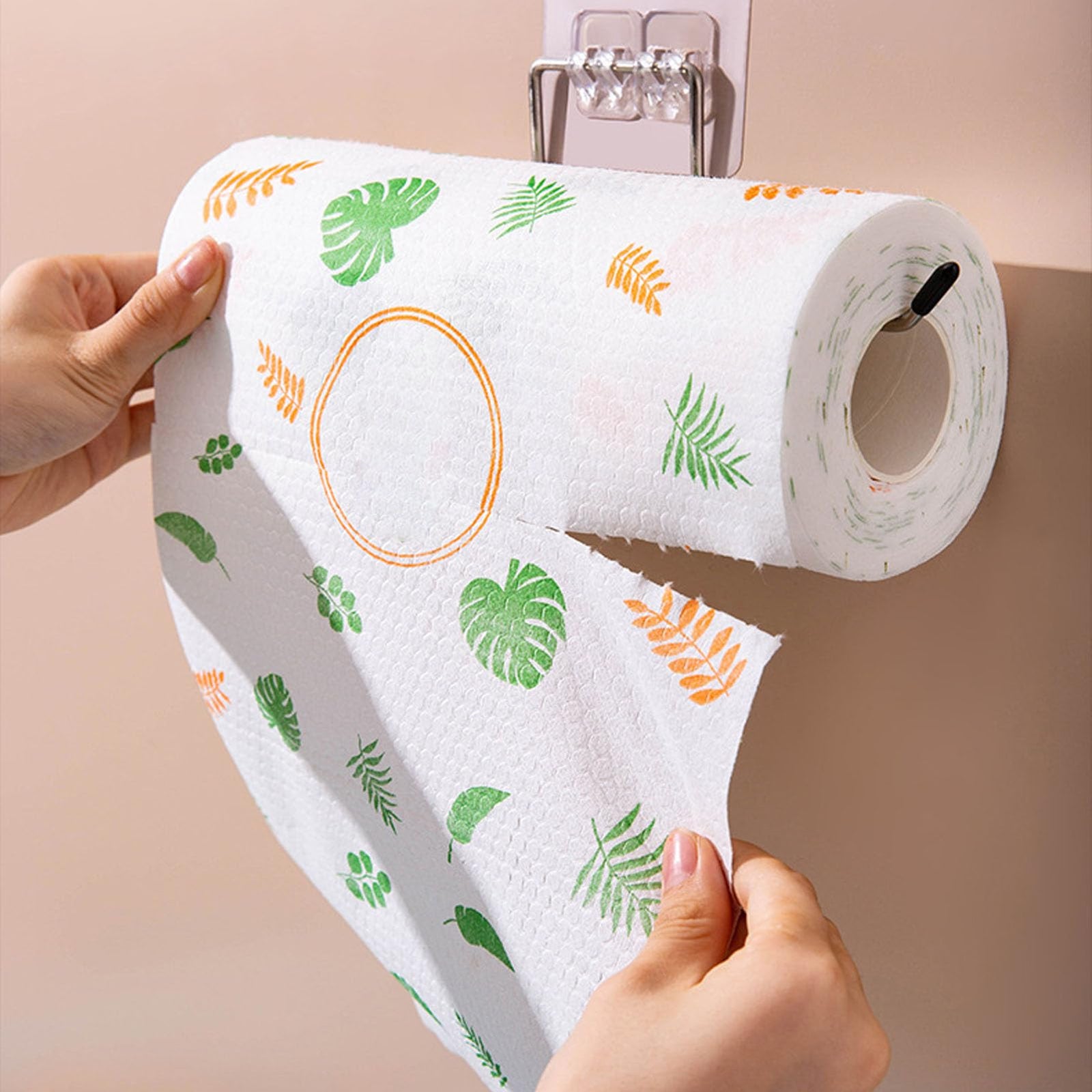 Cleaning cloths on a roll - Reusable kitchen paper - Cleaning cloths - Dish cloths - Miracle cloths - Disposable wipes - Kitchen roll - Dust cloths - Dry and wet - Oil absorbent - Cleaning roll - Cleaning supplies - White - 1 roll