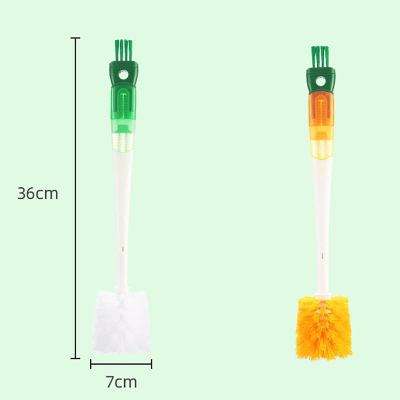 Bottle Brush - Dishwashing Brush - Straw Brush - Bottle Cleaner - Drinking Bottle - Thermos Cup - Cup Cleaner - Crevice Brush - Kitchen Accessories - Multifunctional - Orange - 1 Piece