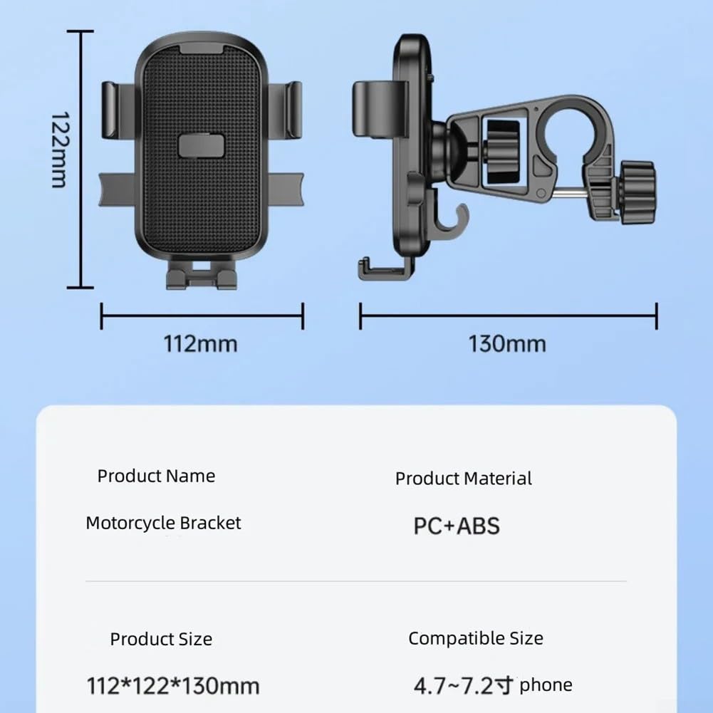 Bicycle Phone Holder - Universal - Shock and Vibration Protection Bicycle/Motorcycle/Scooter/ATV - Phone Stand - Smartphone Holder - 360 Degree Rotatable - Pink