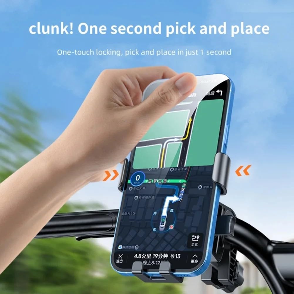 Bicycle Phone Holder - Universal - Shock and Vibration Protection Bicycle/Motorcycle/Scooter/ATV - Phone Stand - Smartphone Holder - 360 Degree Rotatable - Pink