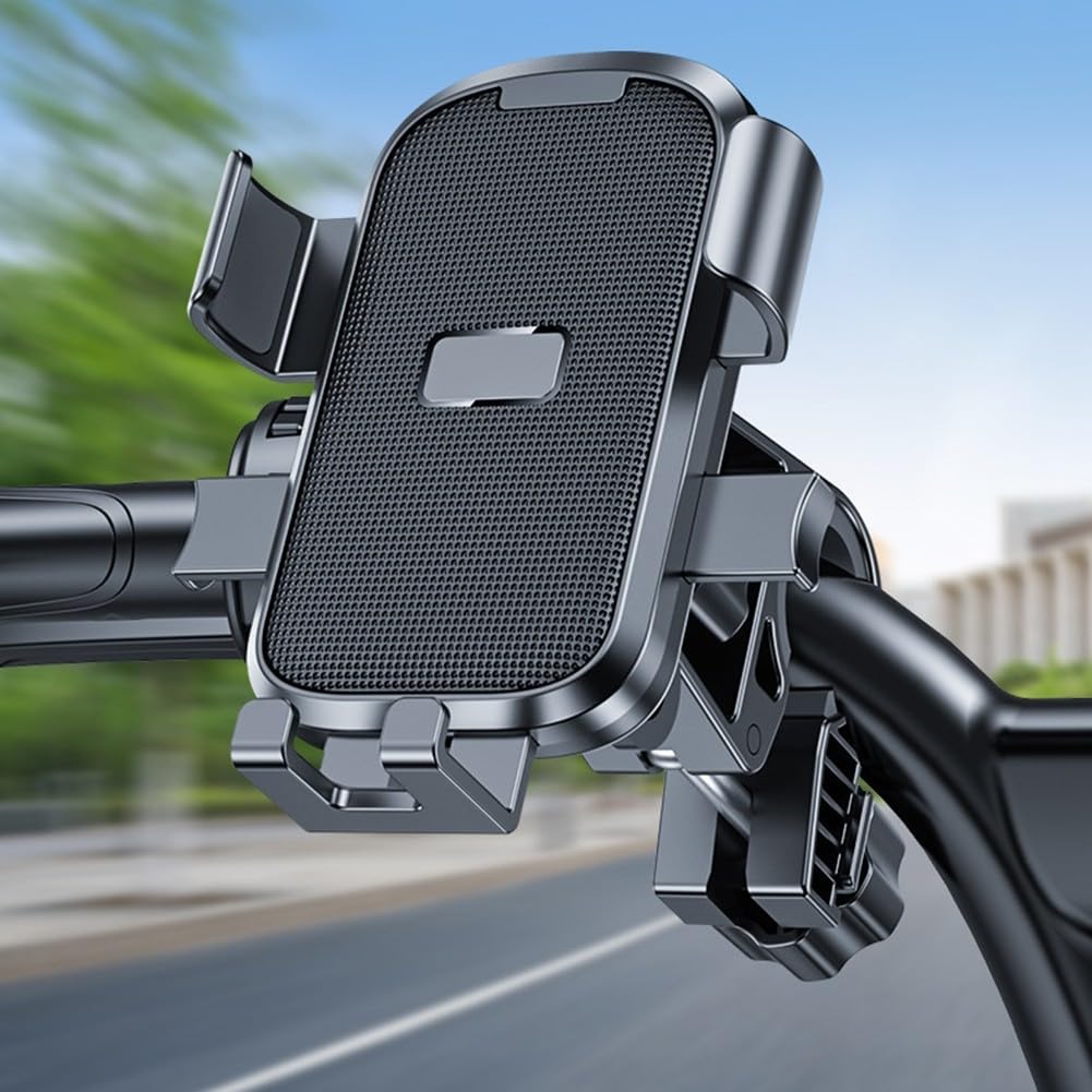 Bicycle Phone Holder - Universal - Shock and Vibration Protection Bicycle/Motorcycle/Scooter/ATV - Phone Stand - Smartphone Holder - 360 Degree Rotatable - Pink