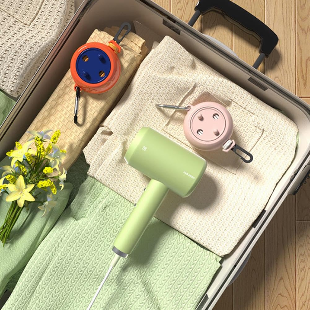 Travel Clothesline - Roll-Up Clothesline - Camping Clothesline - Clothesline - Extendable Clothesline - Clothing Line - Holiday Accessories - Camping Drying Rack - Portable Clothesline - Compact Design - With Carabiner - Non-slip - Indoor and Outdoor - Ca