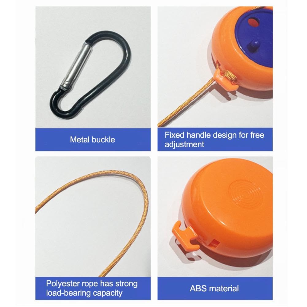 Travel Clothesline - Roll-Up Clothesline - Camping Clothesline - Clothesline - Extendable Clothesline - Clothing Line - Holiday Accessories - Camping Drying Rack - Portable Clothesline - Compact Design - With Carabiner - Non-slip - Indoor and Outdoor - Ca