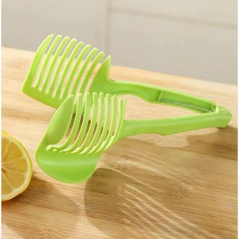 Onion Cutter - Tomato Cutter - Vegetable Cutter - Onion Comb - Cutting Aid - Potato Cutter - Kitchen Accessories - Lemon Cutter - Vegetable Holder - Fruit Cutter - Handy Kitchen Tools - Cutting Tools - Green - 1 Piece