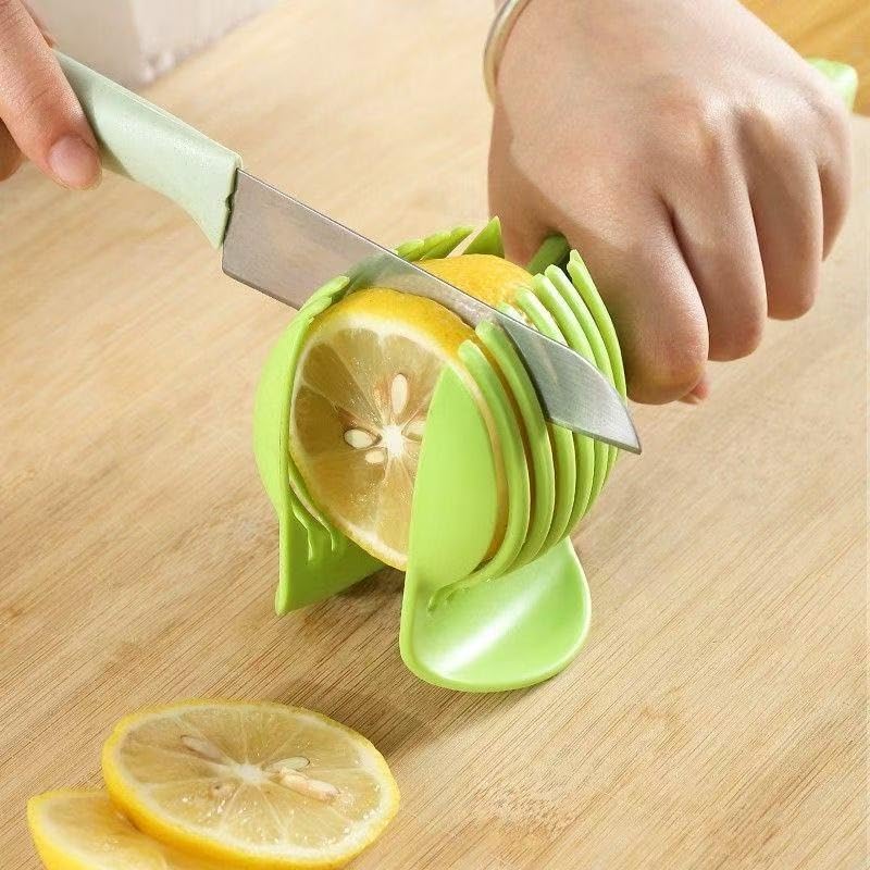 Onion Cutter - Tomato Cutter - Vegetable Cutter - Onion Comb - Cutting Aid - Potato Cutter - Kitchen Accessories - Lemon Cutter - Vegetable Holder - Fruit Cutter - Handy Kitchen Tools - Cutting Tools - Green - 1 Piece