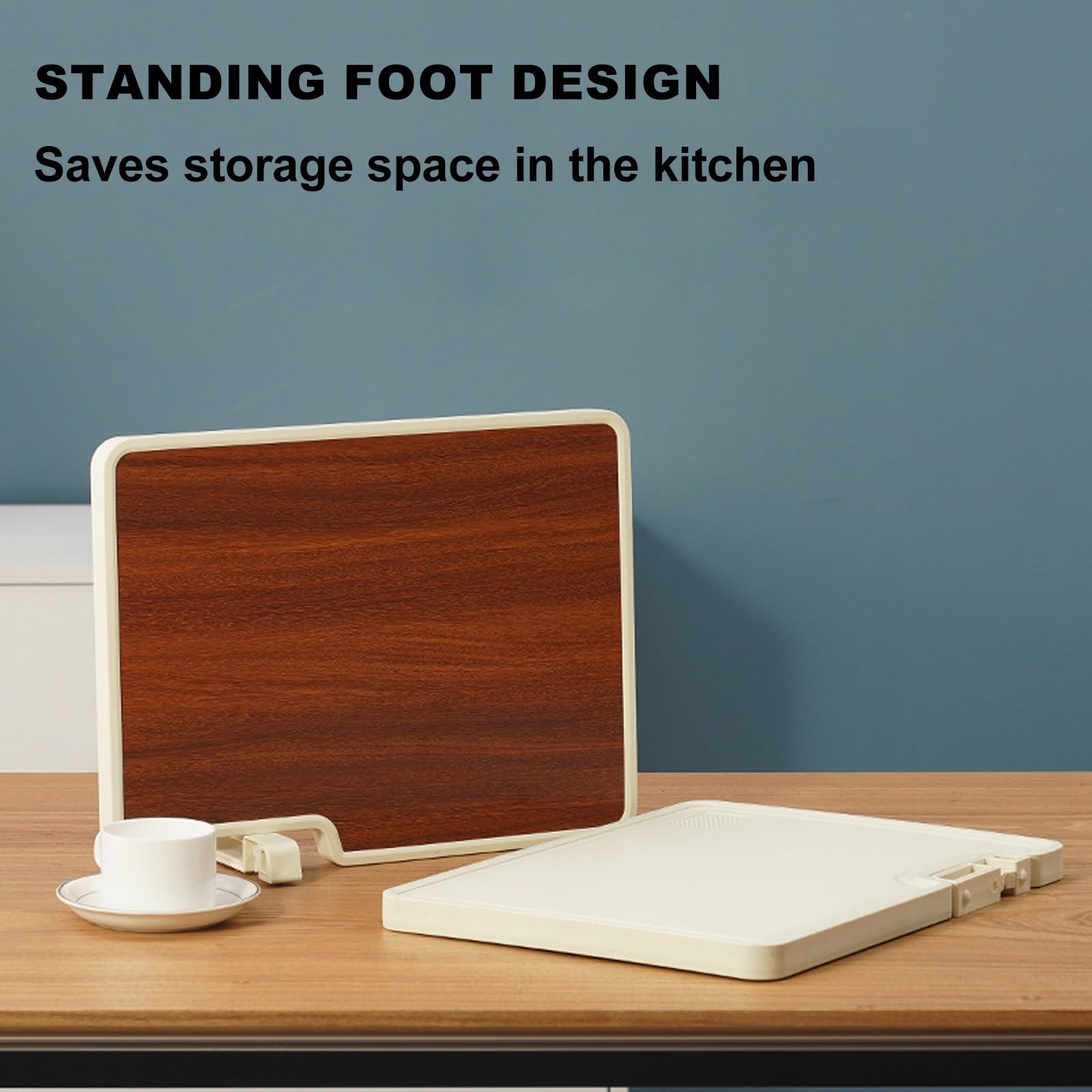 Double-sided cutting board - Serving board - Drinks board - Wooden cutting board - Kitchen board - Cheese board - Bread board - Meat board - Tapas board - Wooden cutting board - Chopping block - Kitchen accessories - Hygienic - Dishwasher safe - Brown - 1