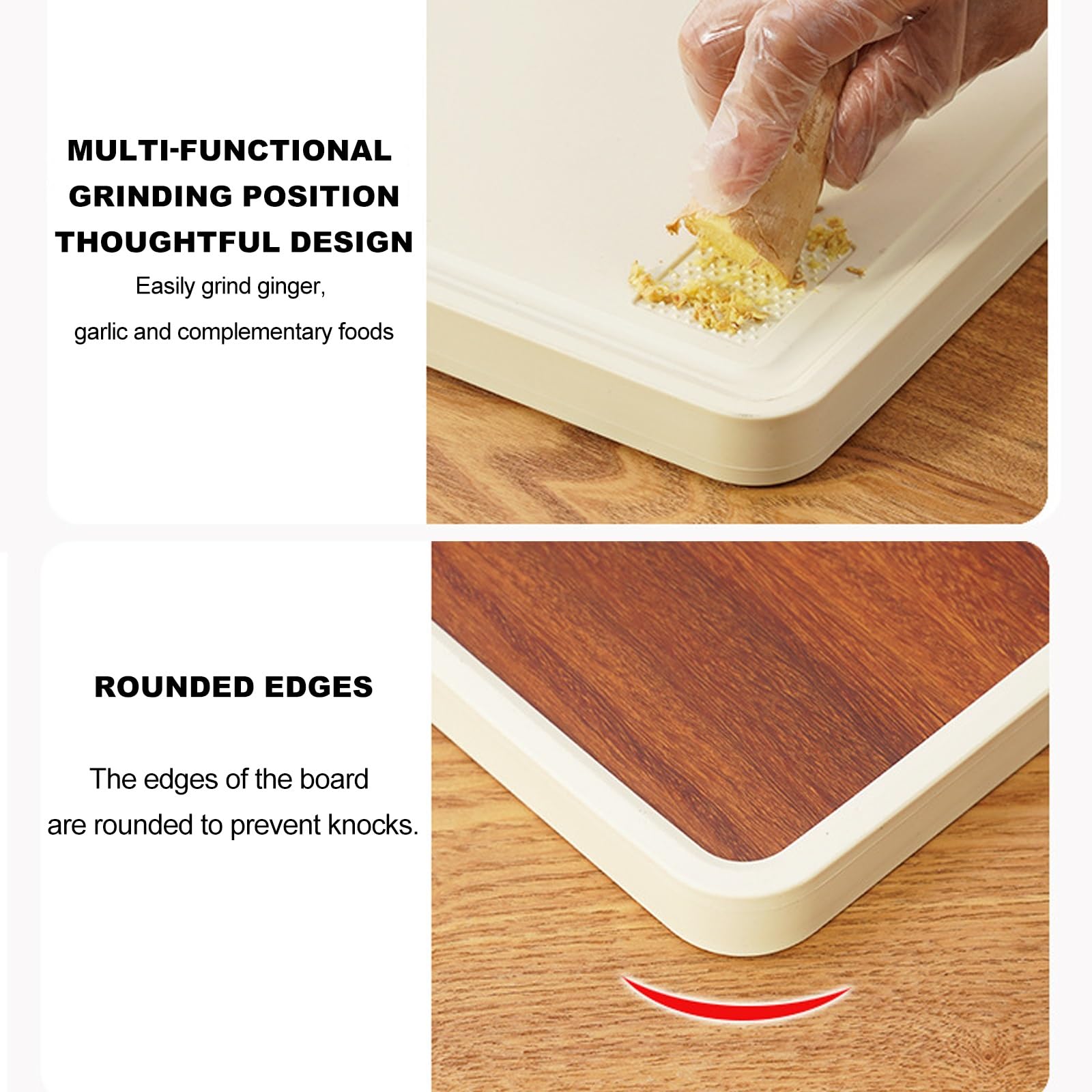 Double-sided cutting board - Serving board - Drinks board - Wooden cutting board - Kitchen board - Cheese board - Bread board - Meat board - Tapas board - Wooden cutting board - Chopping block - Kitchen accessories - Hygienic - Dishwasher safe - Brown - 1